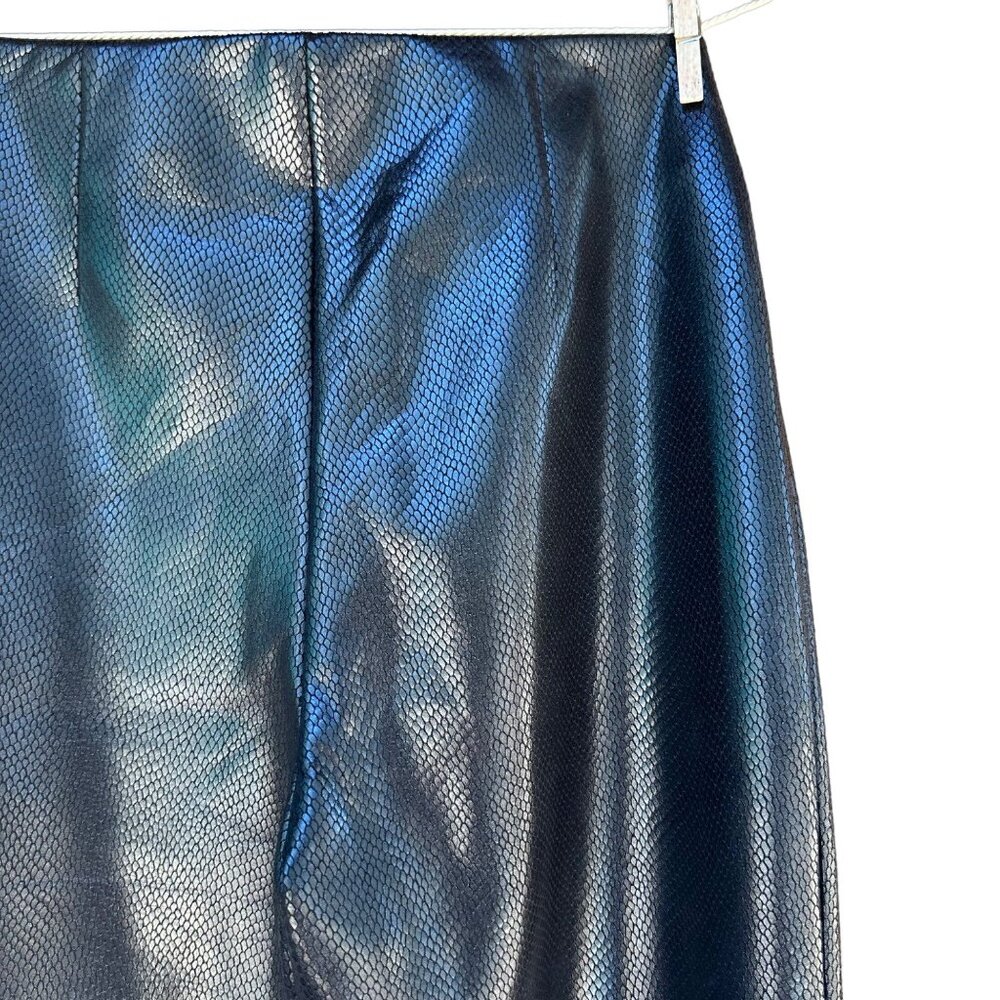 Zara Black Faux Snake Skin Vegan Leather Skinny Pants Size M - Picture 10 of 11